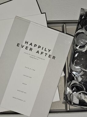 Happily Ever After Neutral Engagement Party Invitation Pack 2 Boxes 24 Count